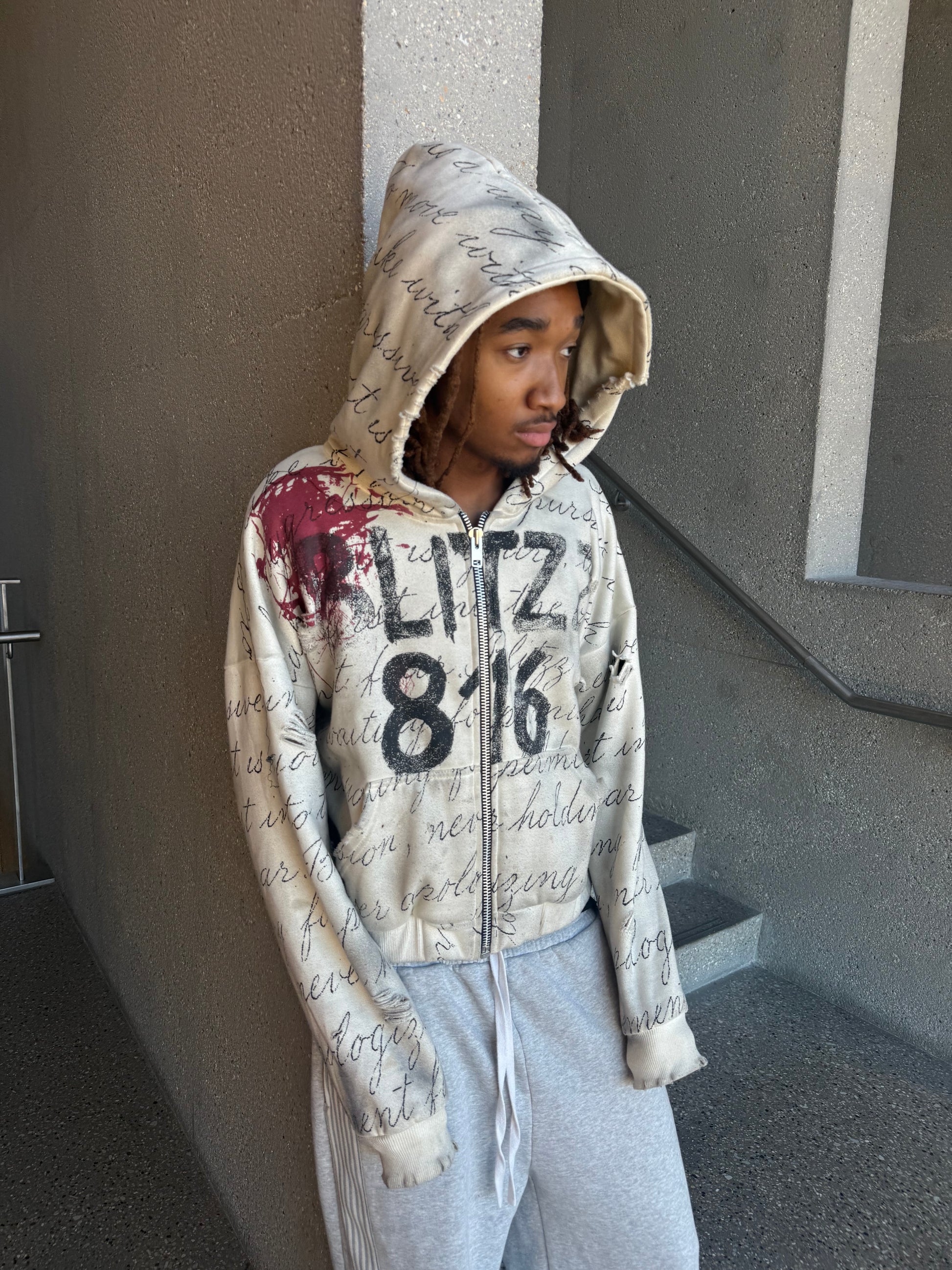 "Old English" Zip Up