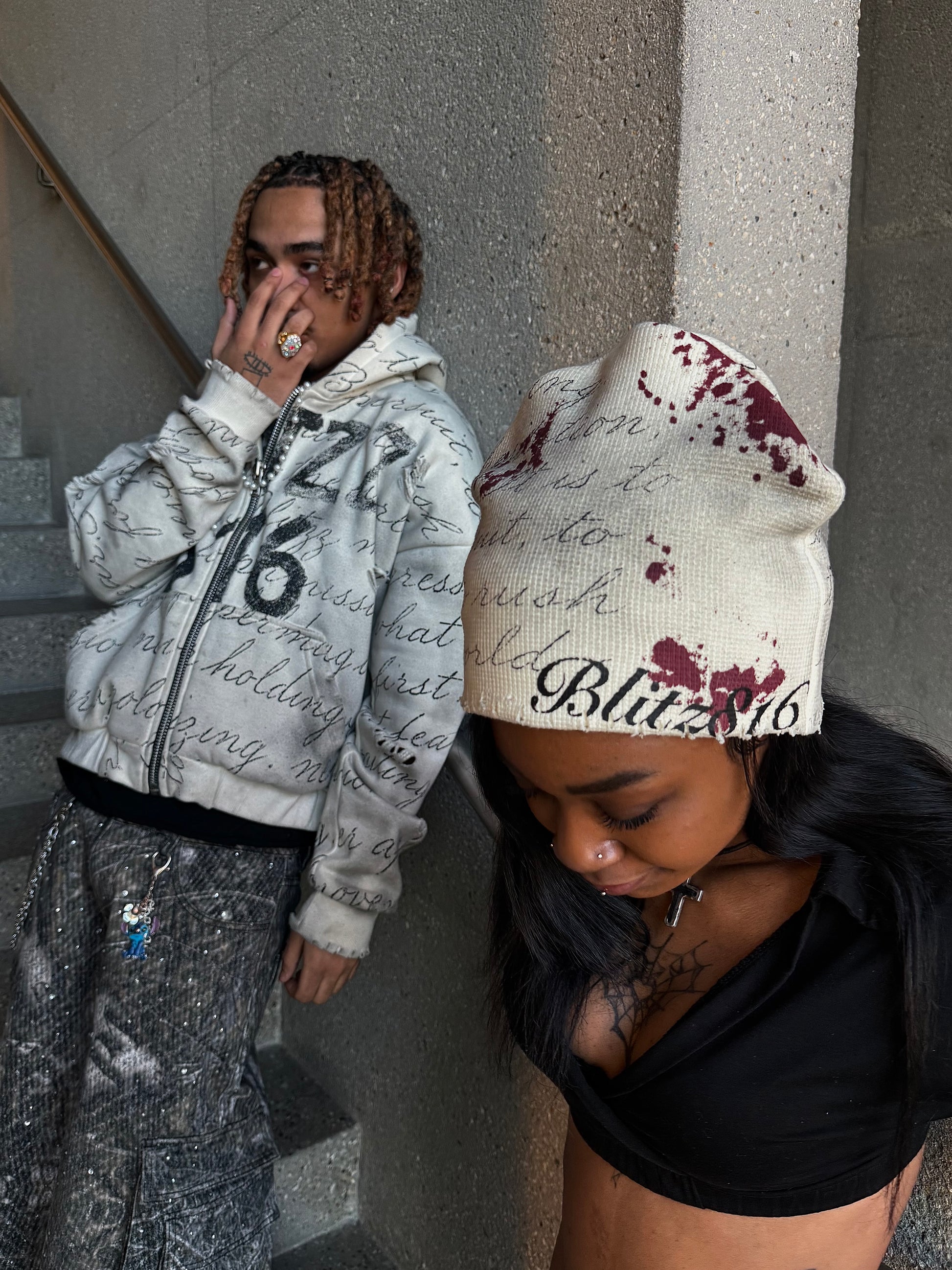 "Old English" Zip Up