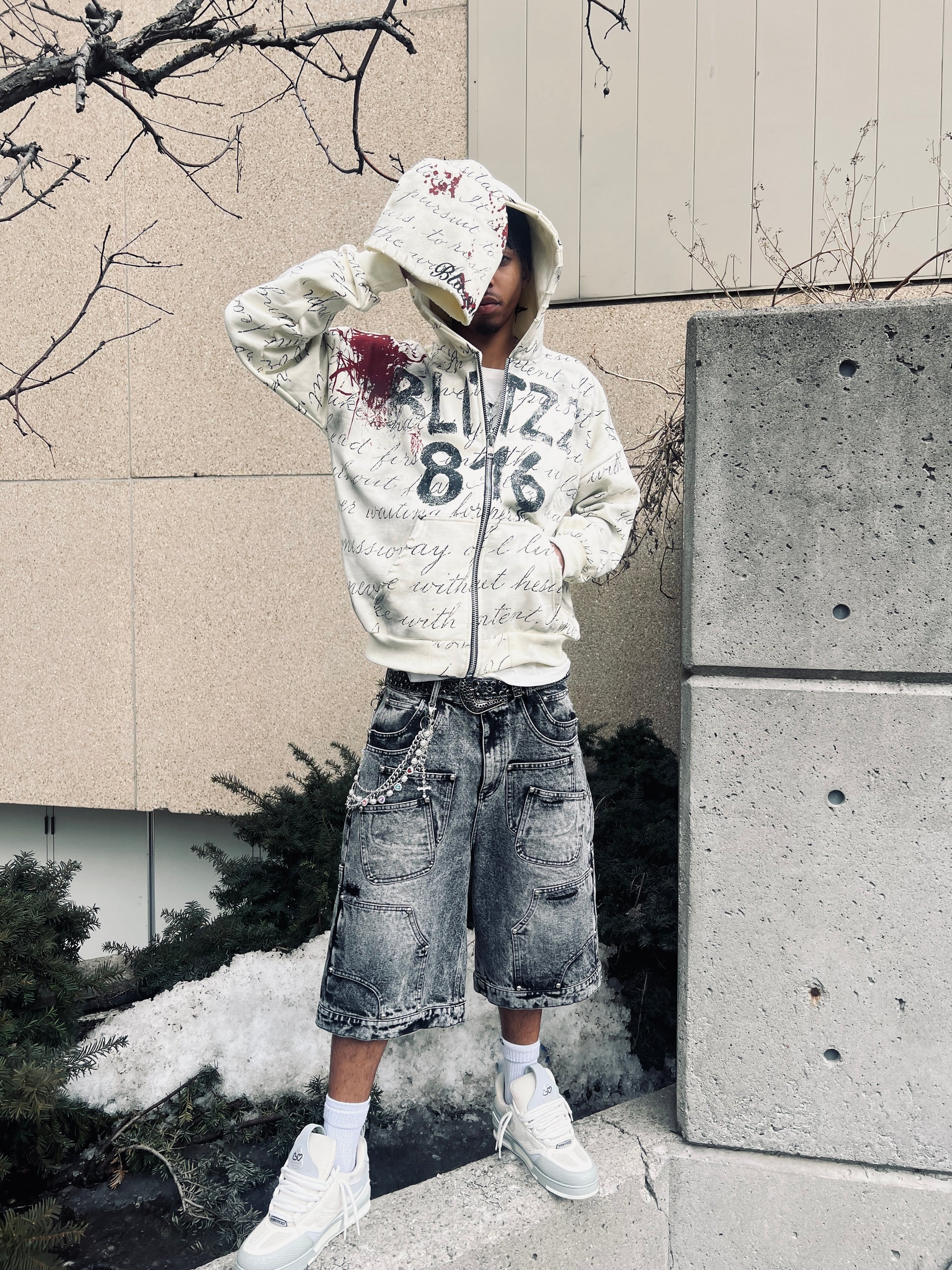 "Old English" Zip Up